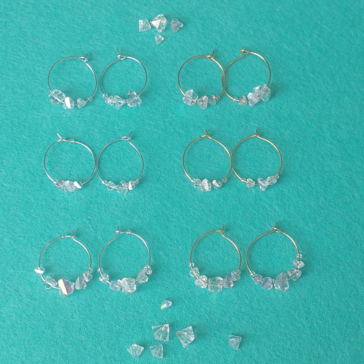 Minimalist Crystal Hoop Earrings – Lightweight Steel Hoops, Unique Handmade Gifts