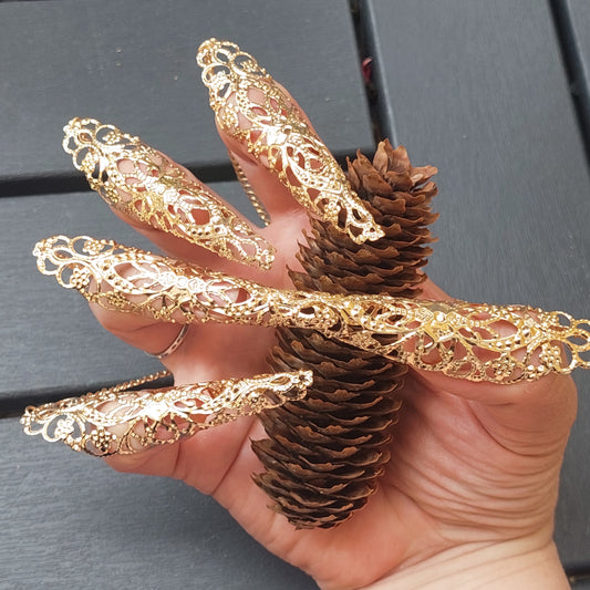 Gothic Claw Rings, Metal Armor, Cosplay, LARP Accessories