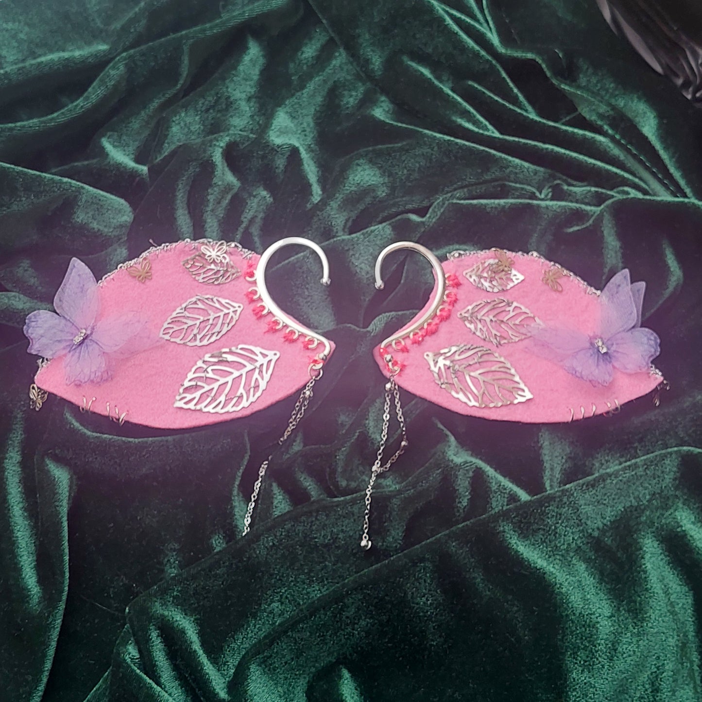 Fairy Elf Ear Cuffs, Handmade Fantasy Wings, No-Piercing Jewelrly Gift for Her