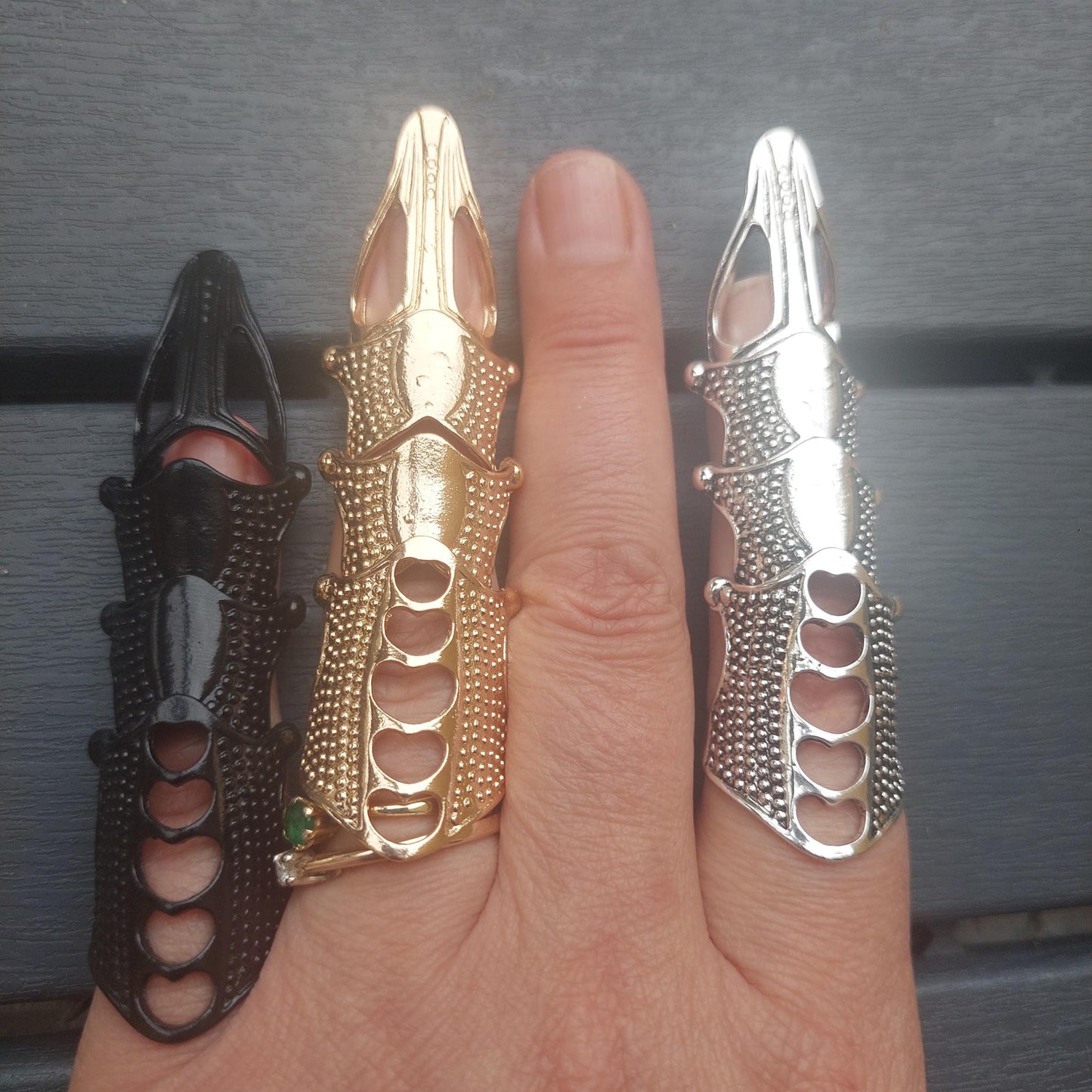 Black Claw Ring: Gothic Armor Ring Set - Fantasy Gift for Dark Souls Fans