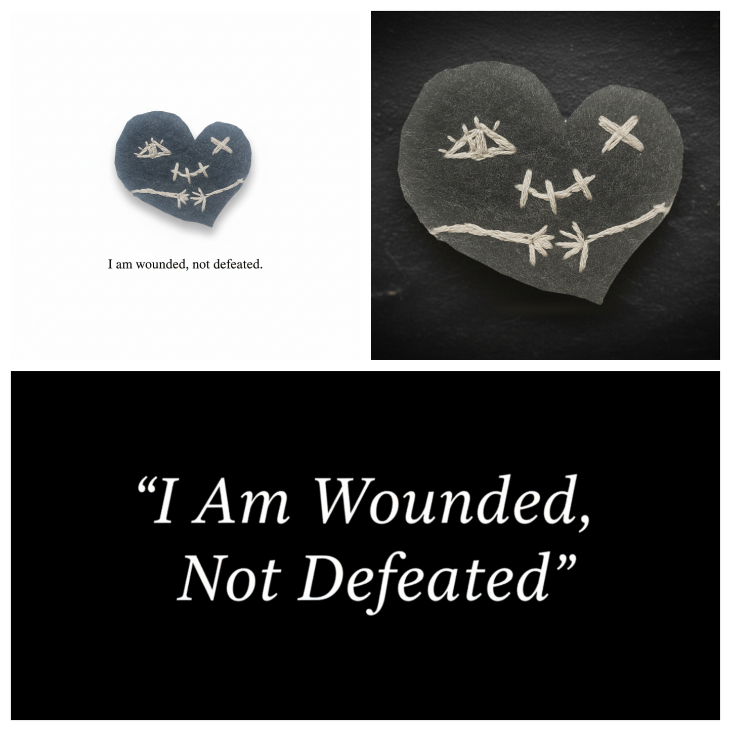 Wounded, Not Defeated — Dark Gothic Heart PNG Set