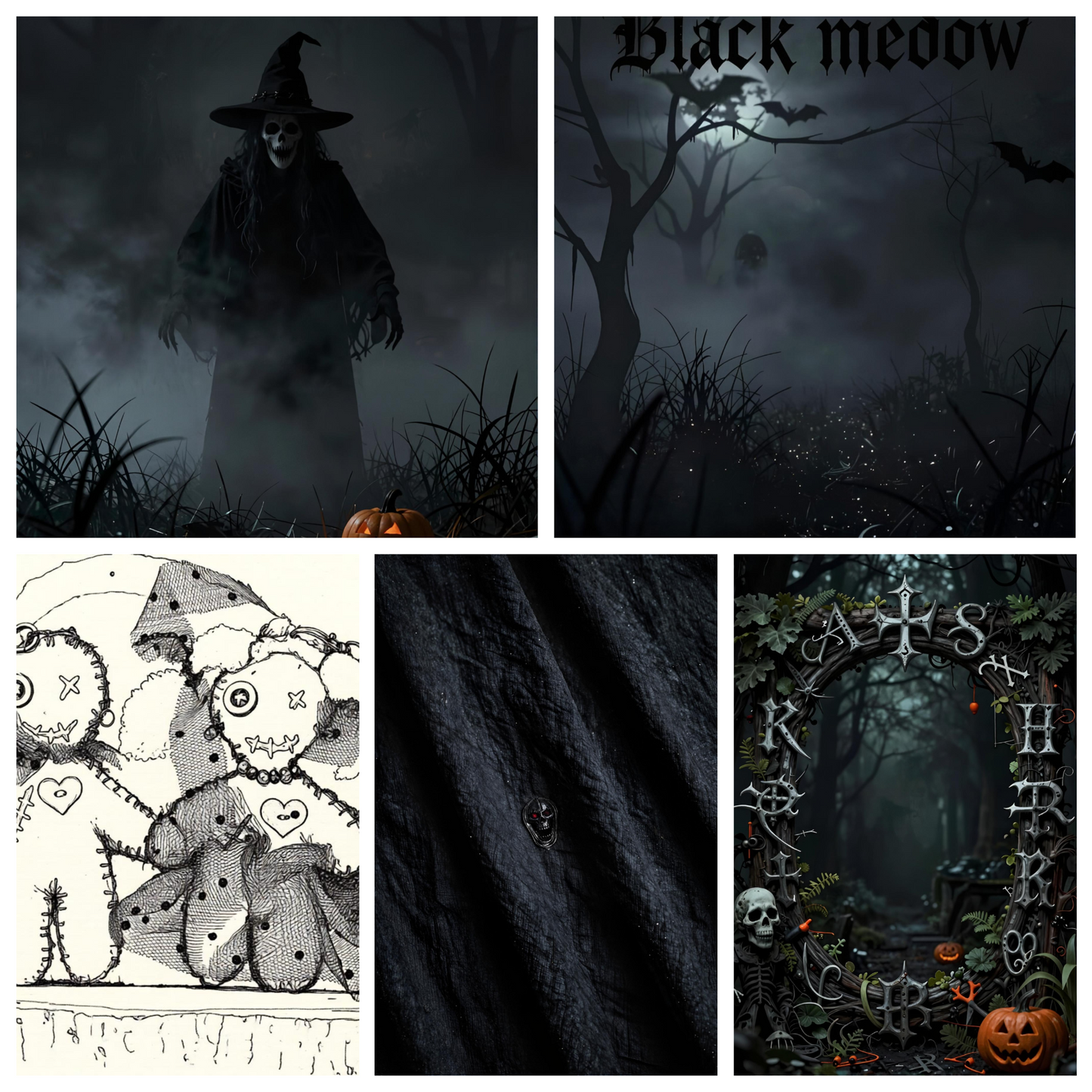 Dark Fantasy Botanical Backgrounds Set – Gothic Herbs, Witchcore & Elven Aesthetic (17 JPG + PNG)