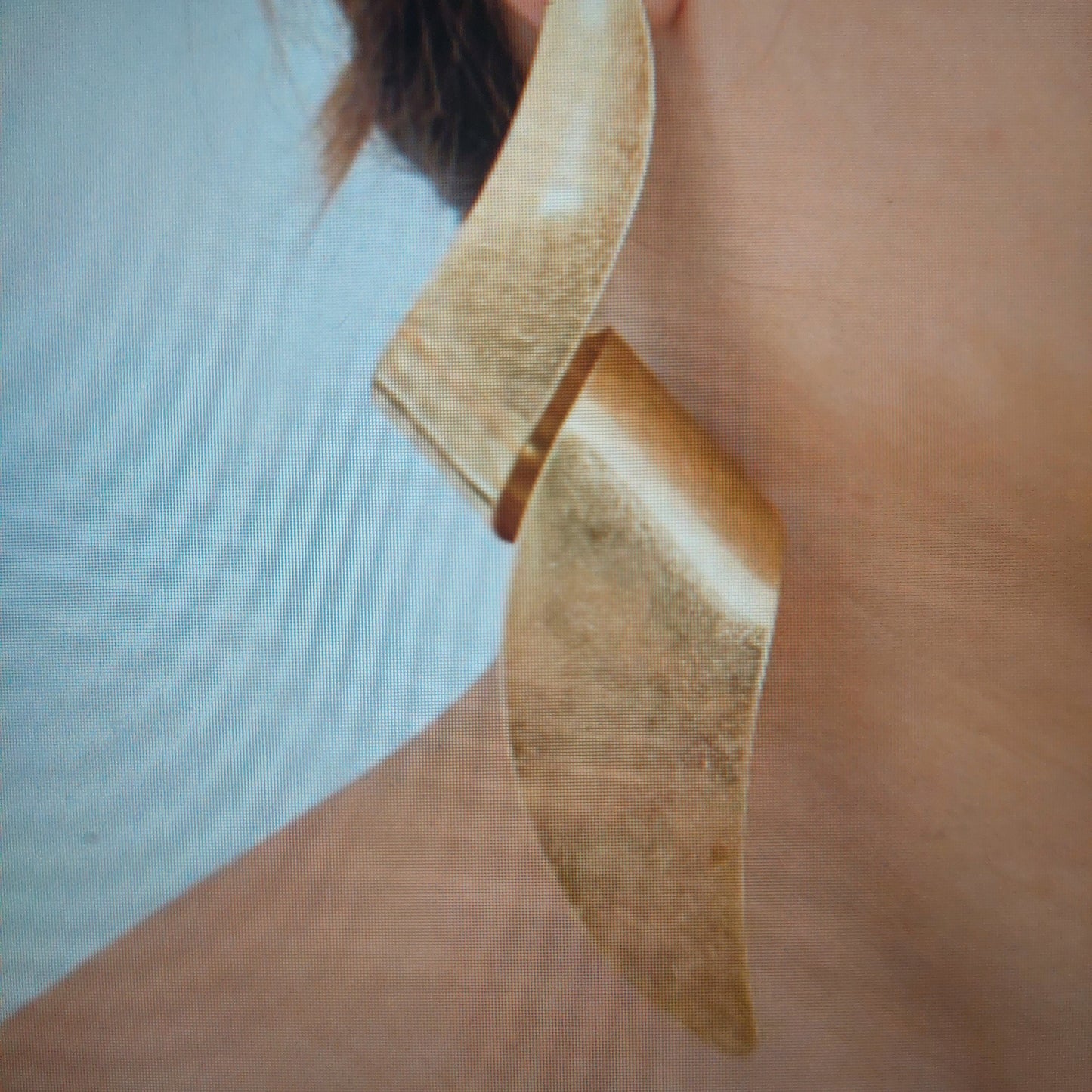 Voluminous Gold Statement Earrings – Red Lightning Bolt Dangle, Stylish Gothic Jewelry Gift for Her