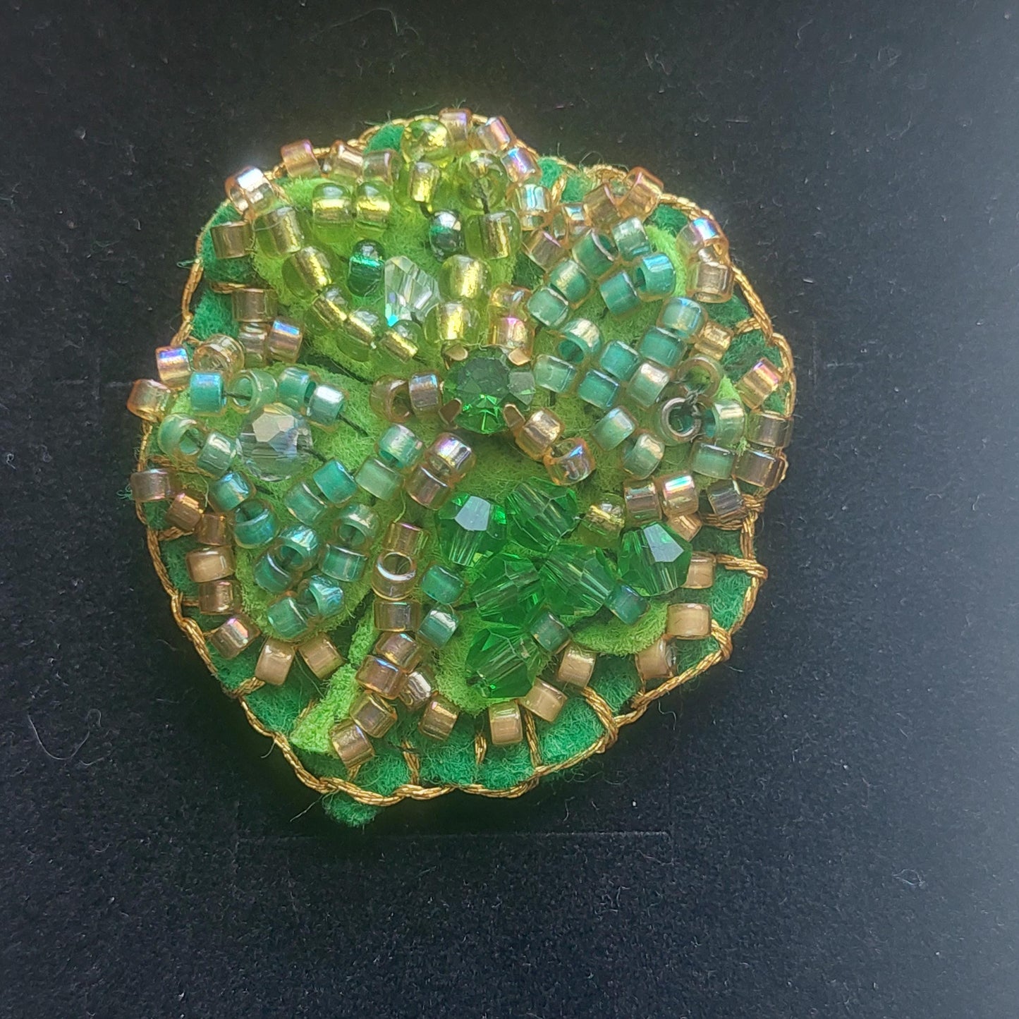 Handmade Felt Clover Jewelry Set with Beads - Unique Nature-Inspired Gift for Women