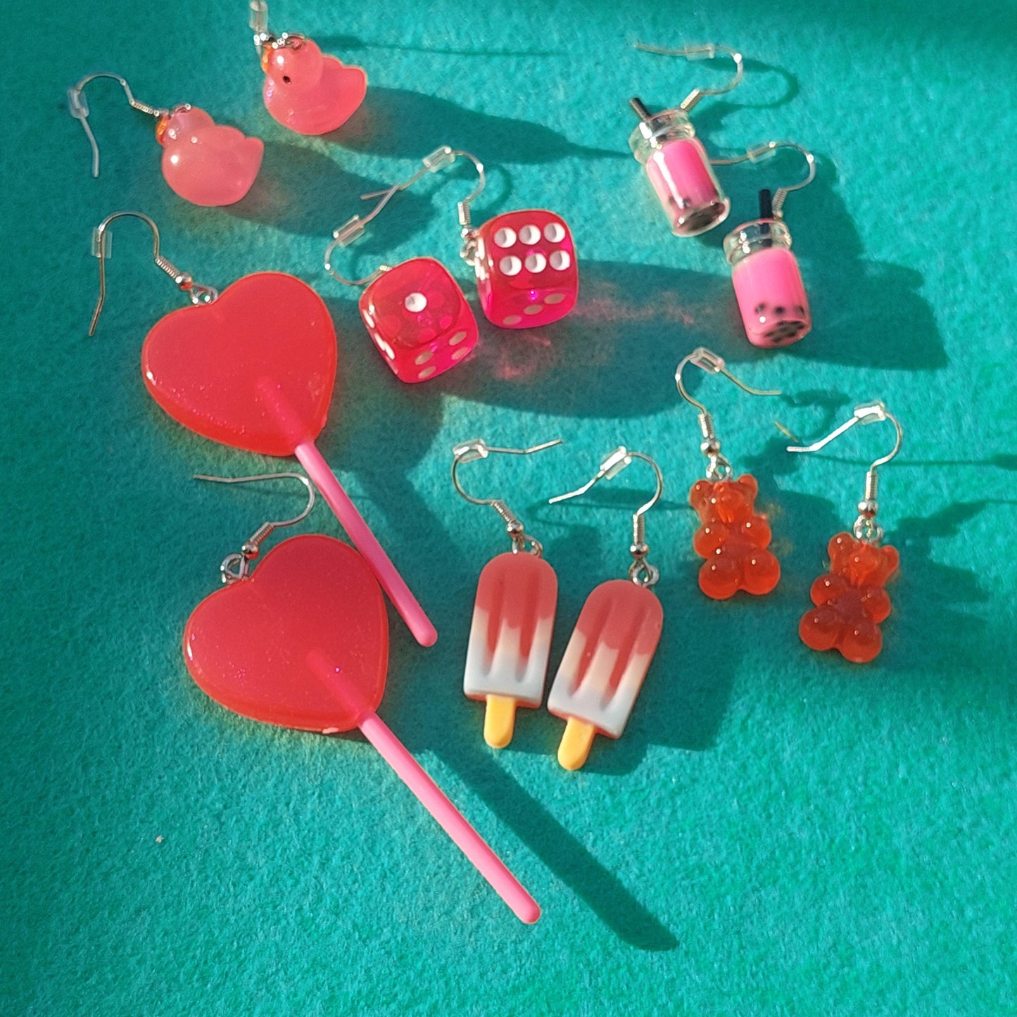 Playful Everyday Acrylic Earring Set – Handmade Quirky Dangle Earrings, Fun Gift for Her