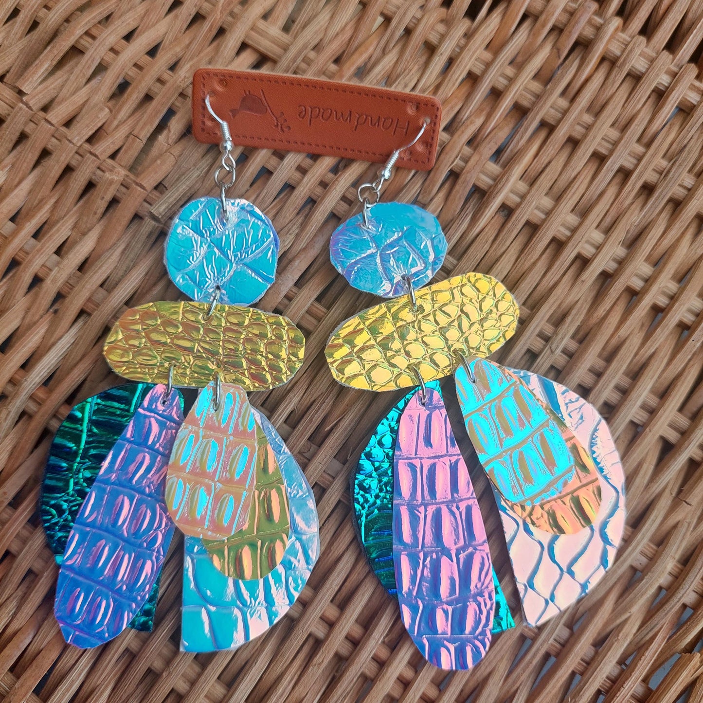 Lightweight Leather Earrings – Handmade Statement Jewelry Gift for Her | Sterling Silver Hooks | Boho Holiday Style