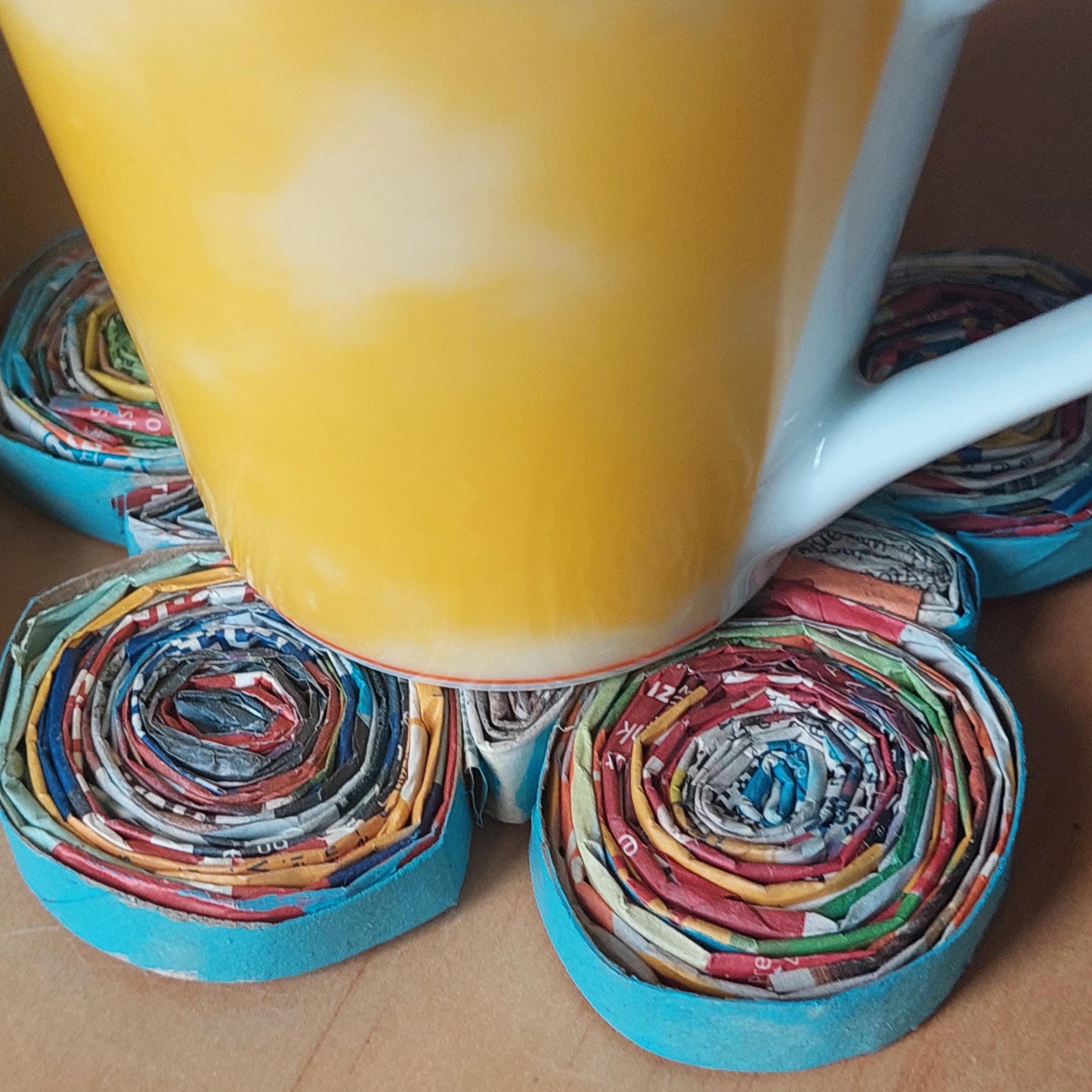 Upcycled Wall Art & Coaster Set - Eco-Friendly Handmade Gift - Paw & Flower Designs