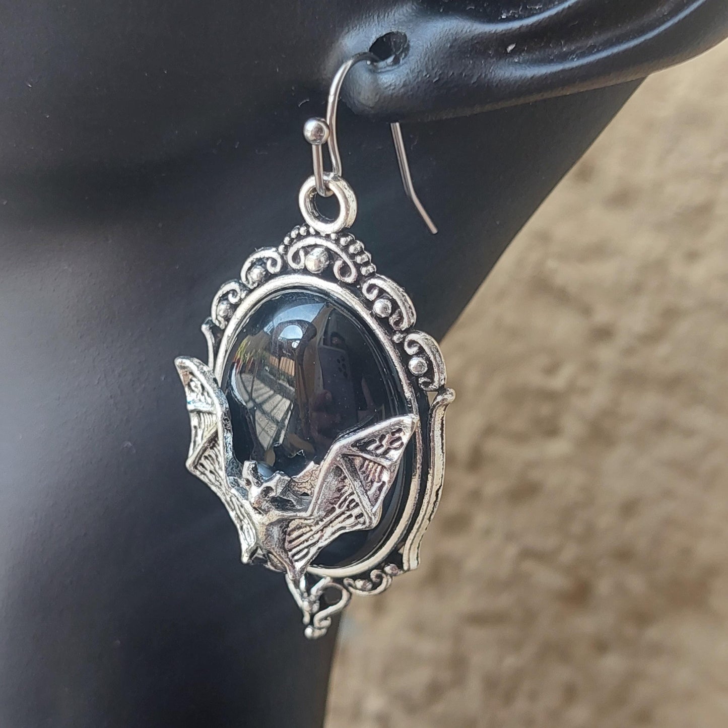 Gothic Necklace & Earrings Set – Red or Black Crystal Jewelry, Gift for Her