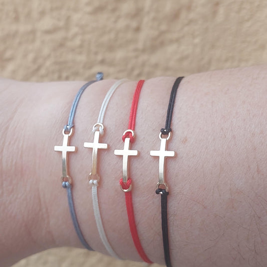 Minimalist Cross Bracelet – Handmade Adjustable Macramé Unisex Bracelet | Friendship Jewelry & Stylish Gift for Him or Her