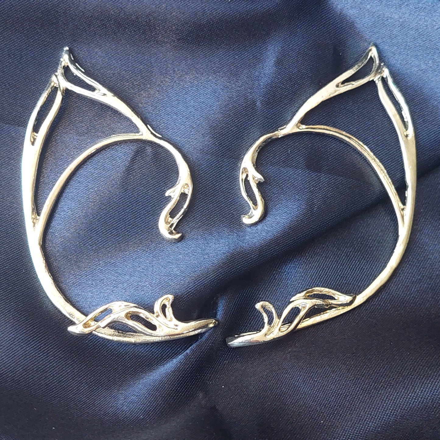 Elven Ear Cuffs Set (Gold & Silver) | Fantasy Elf Jewelry for Left & Right Ears | No Piercing Needed