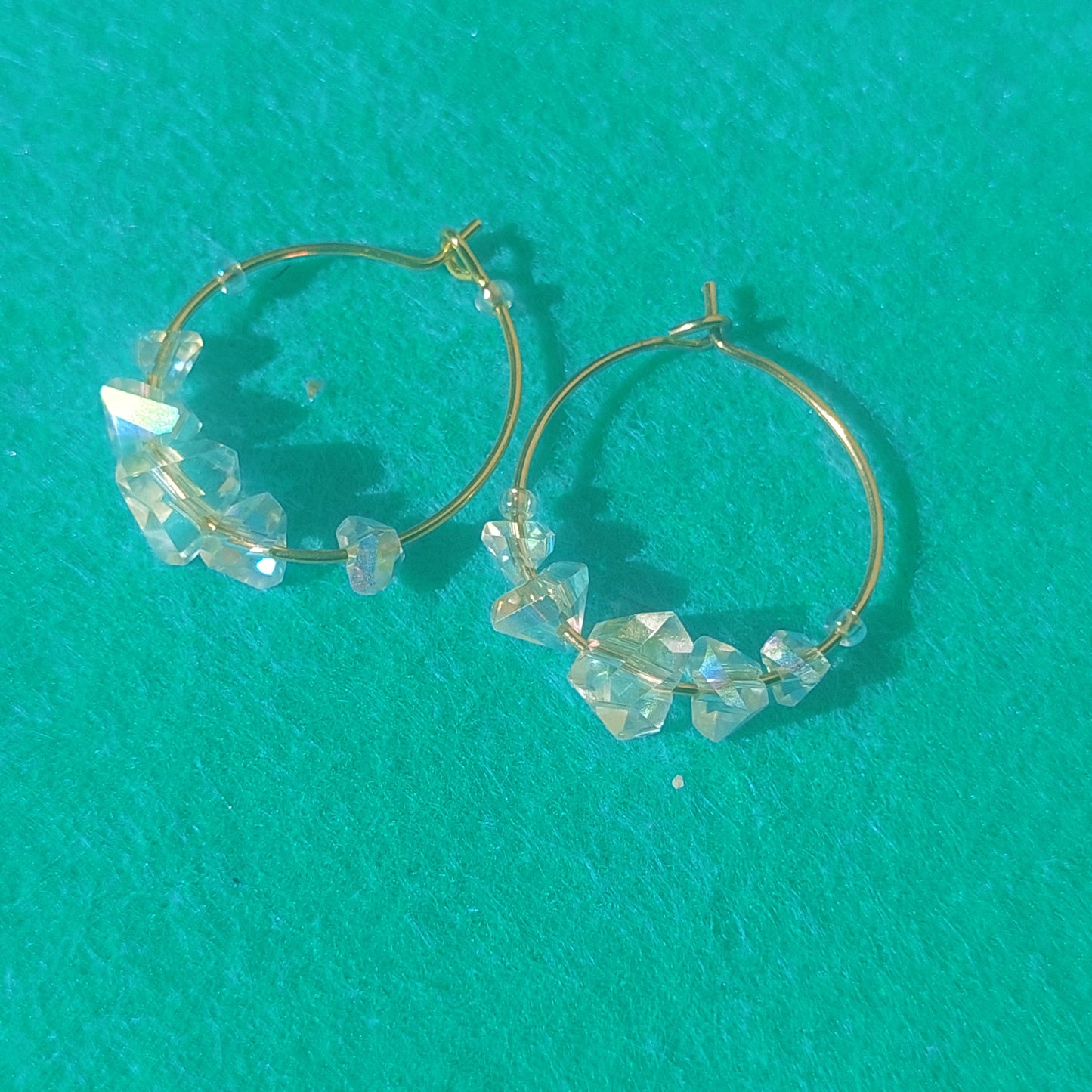 Minimalist Crystal Hoop Earrings – Lightweight Steel Hoops, Unique Handmade Gifts