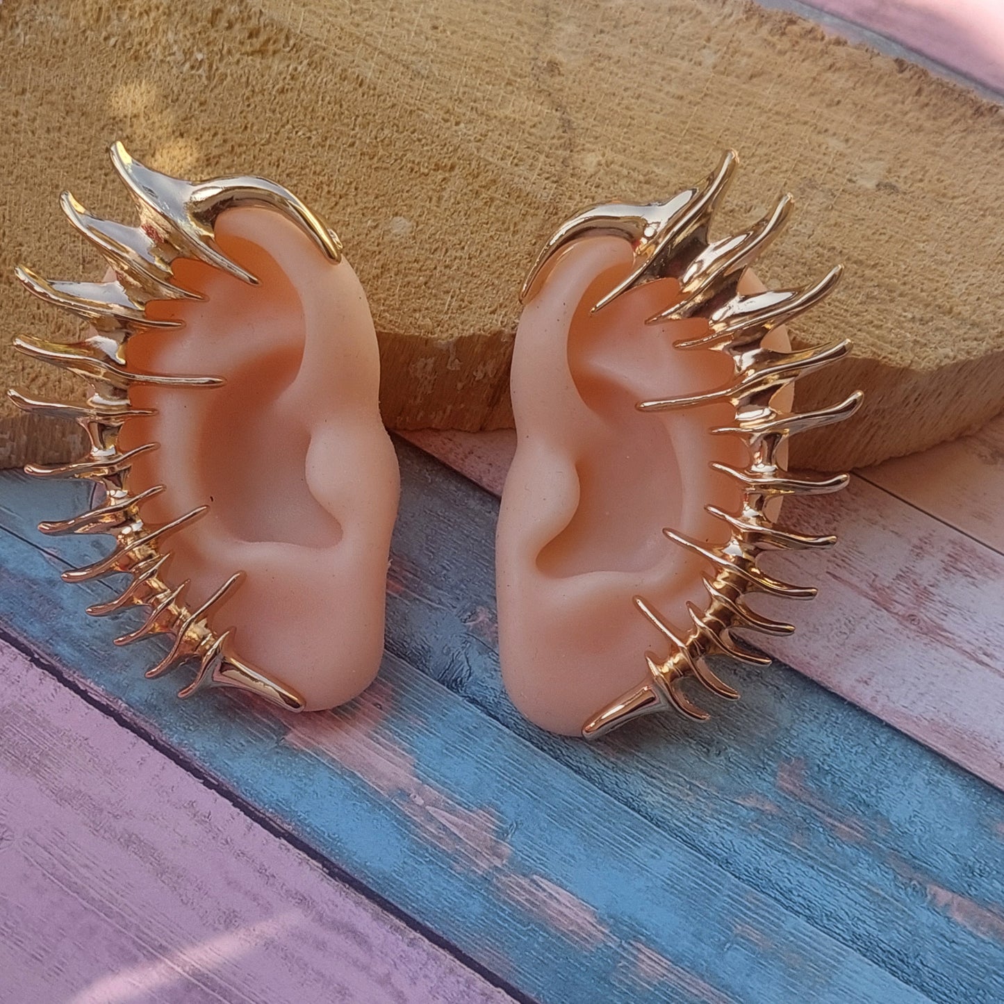 Gothic Spiked Skeleton Ear Cuffs – Silver & Gold Statement Jewelry | Non-Piercing Ear Wraps | Punk Alternative Gift