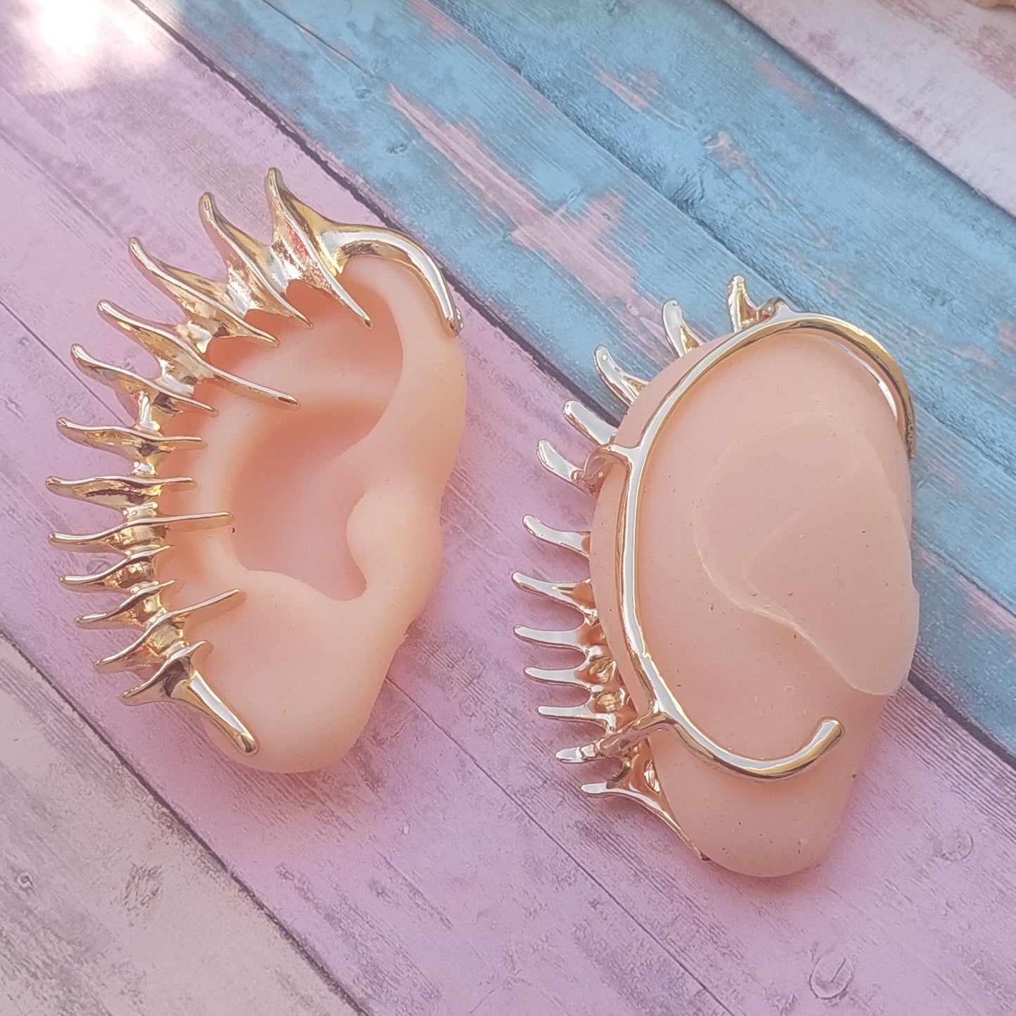 Gothic Spiked Skeleton Ear Cuffs – Silver & Gold Statement Jewelry | Non-Piercing Ear Wraps | Punk Alternative Gift