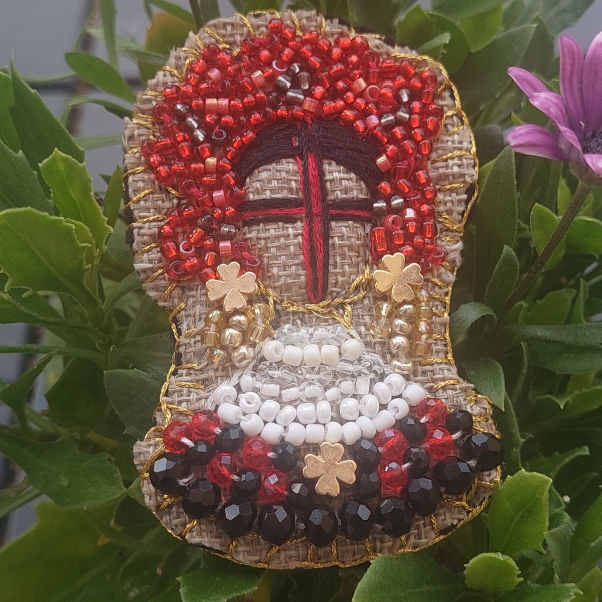 Handmade Ukrainian textile brooch