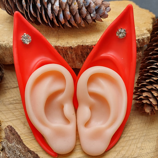 Silicone Elf Ears with Piercing – Soft Pixie Ears for Cosplay, Halloween & Fantasy Costume (2 Sizes, 6 Colors)