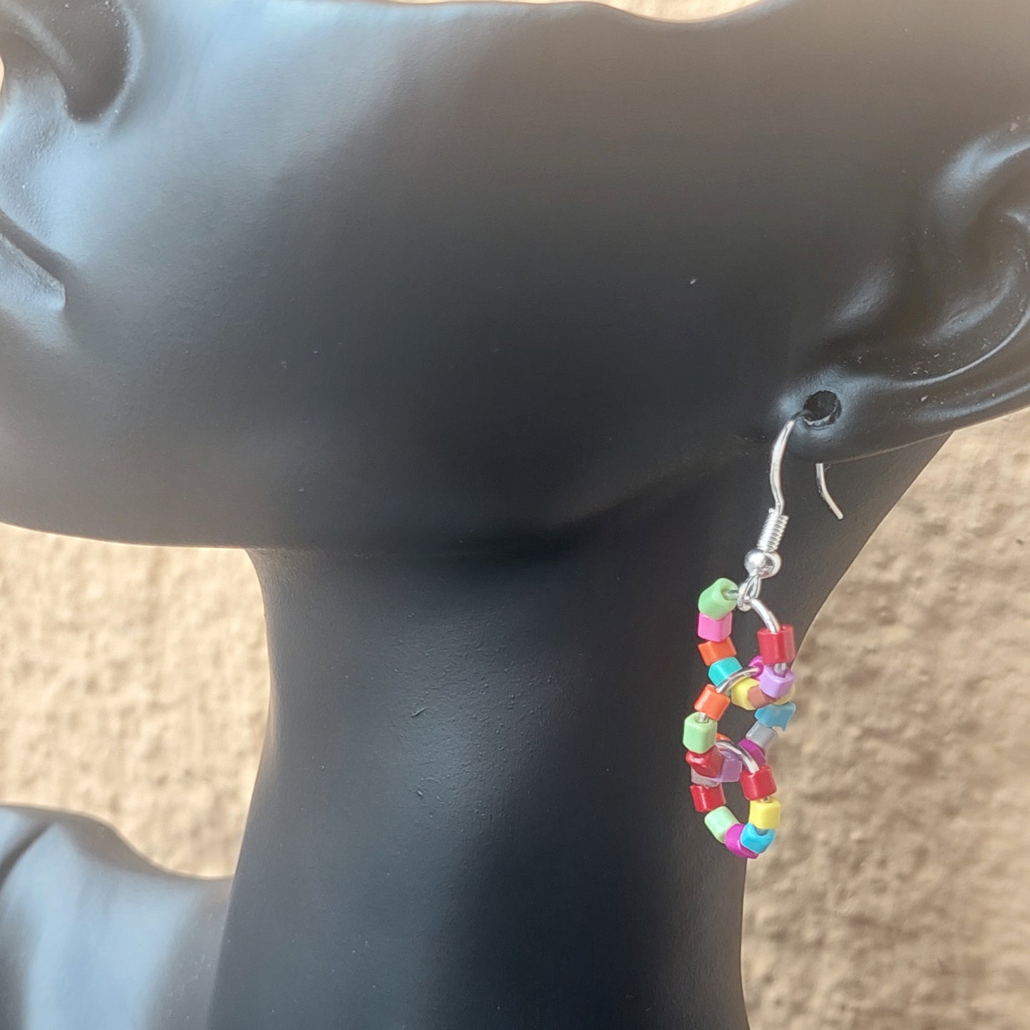 Boho-Style Handcrafted Colorful Beaded Earrings | 925 Silver Hooks | Unique Dangle Jewelry Gift for Women