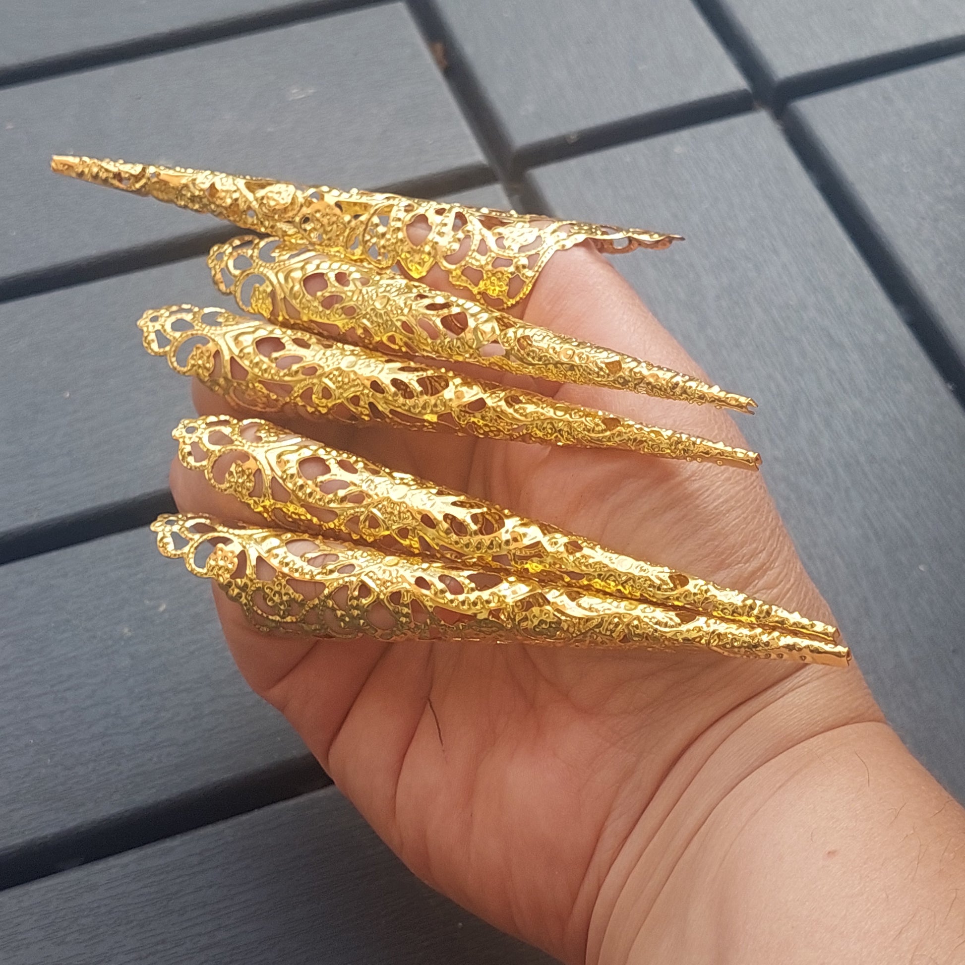 Gothic Claw Rings, Metal Armor, Cosplay, LARP Accessories