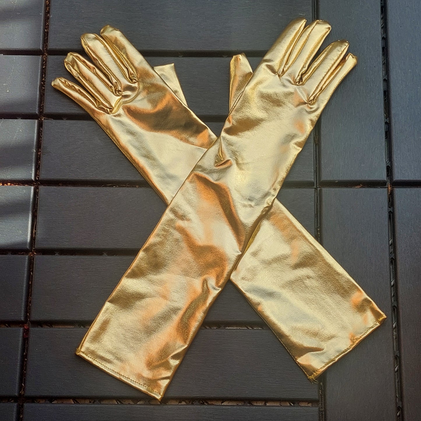 Elegant Black PU Leather Long Gloves for Women – 21" Evening Opera Gloves for Cosplay, Wedding & Formal Outfit