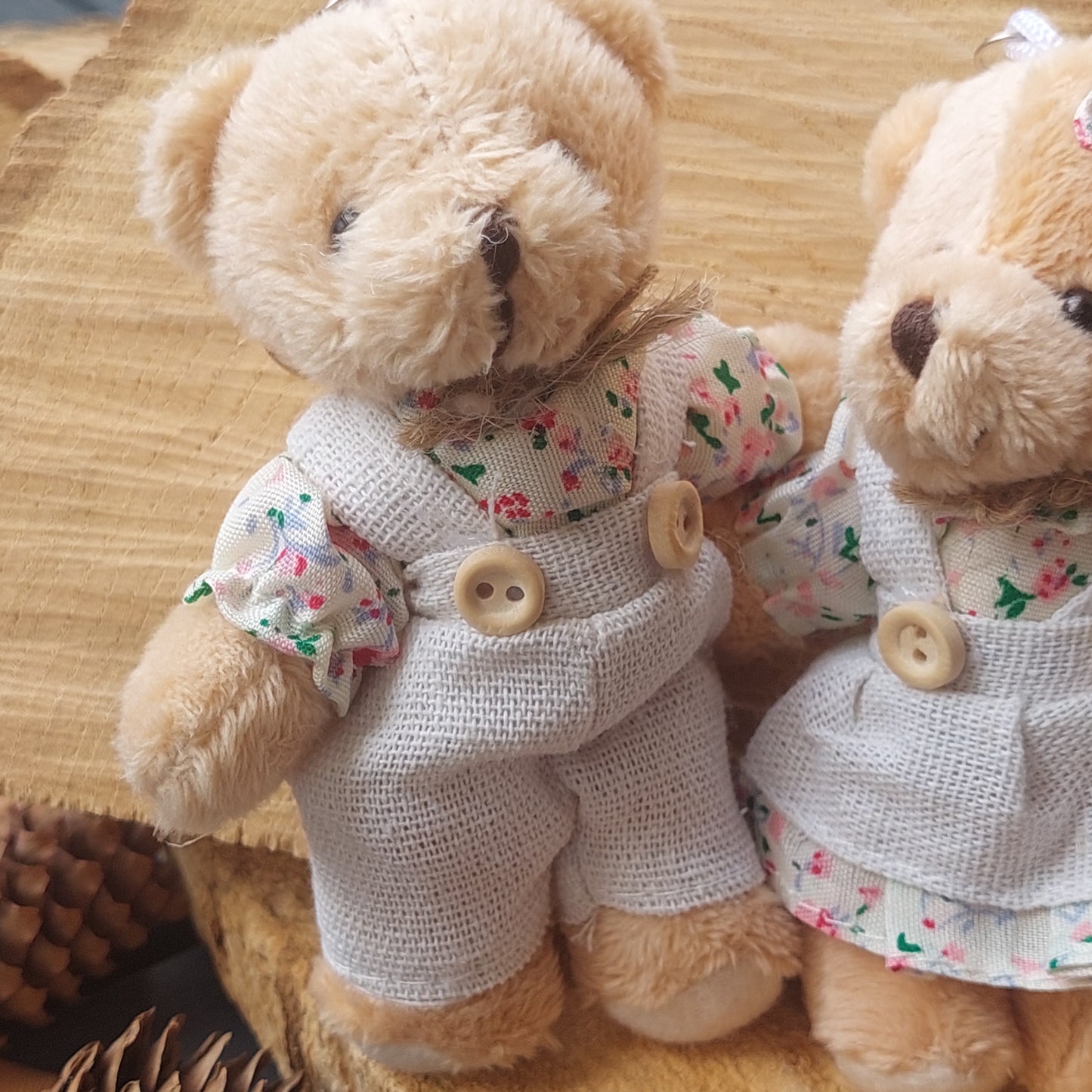 Inseparable Plush Toy Pair – Bear & Bunny Friends, 12 cm Softies, Keychain, Desk or Shelf Decor, Magical Gift Set