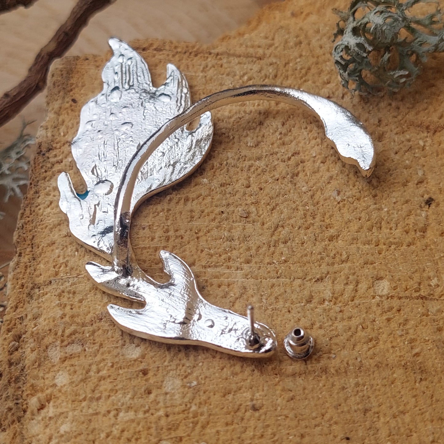 Elf Ear Cuff Earrings – Blue Enamel Goldfish Fairy Jewelry | Cosplay Anime Clip for Small Ears with Gift Box