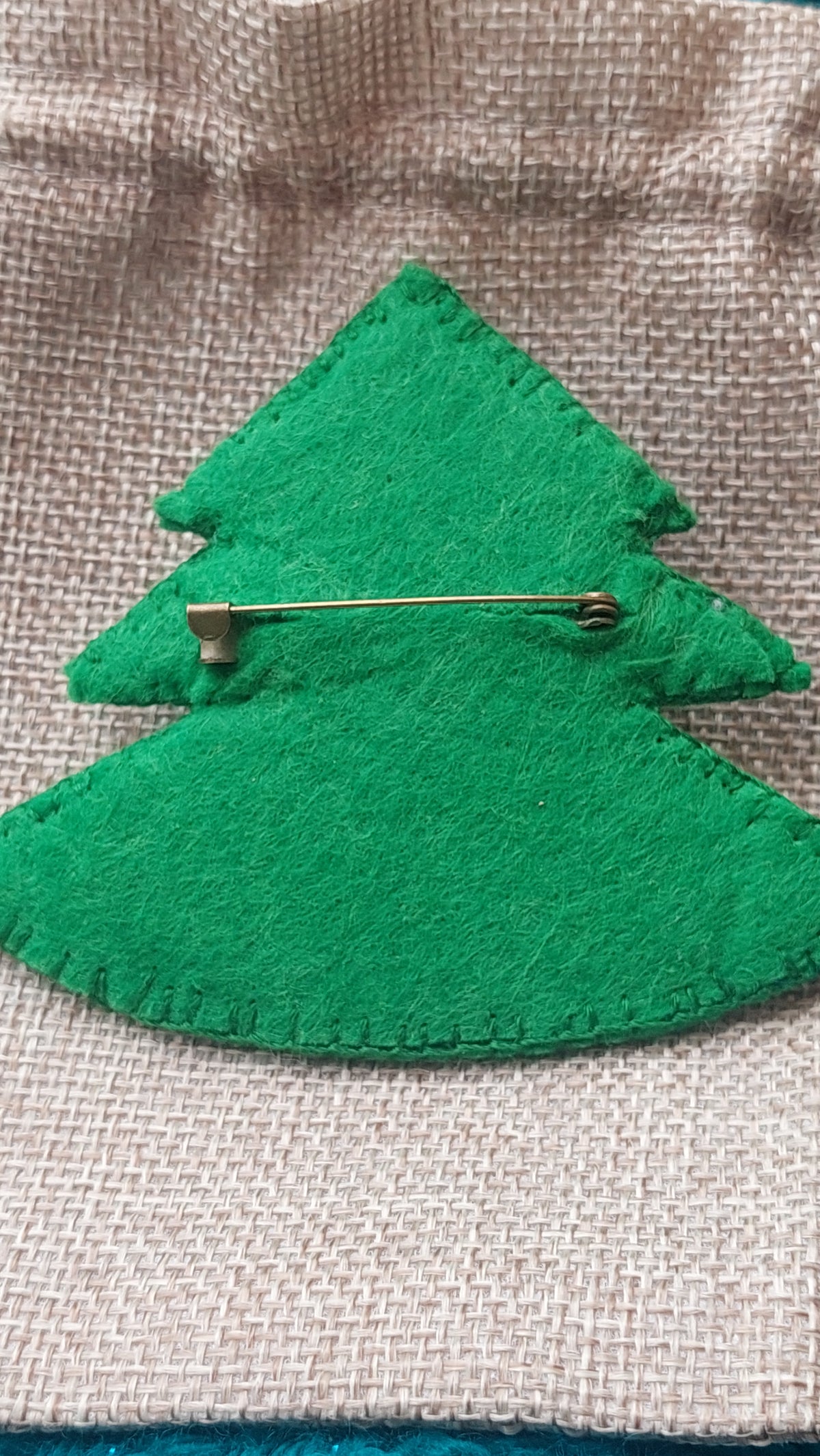 Handmade Christmas tree brooch