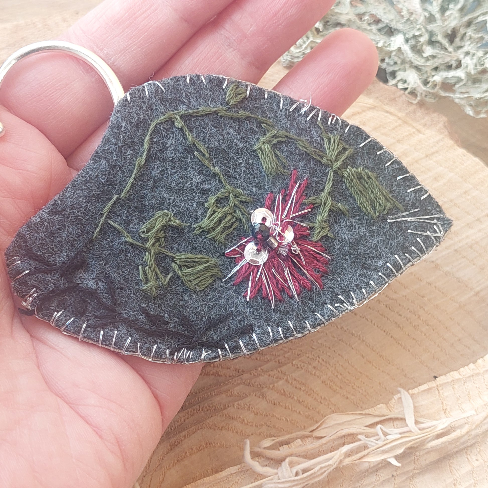 Hand embroidered dark fantasy elf ear cuffs 