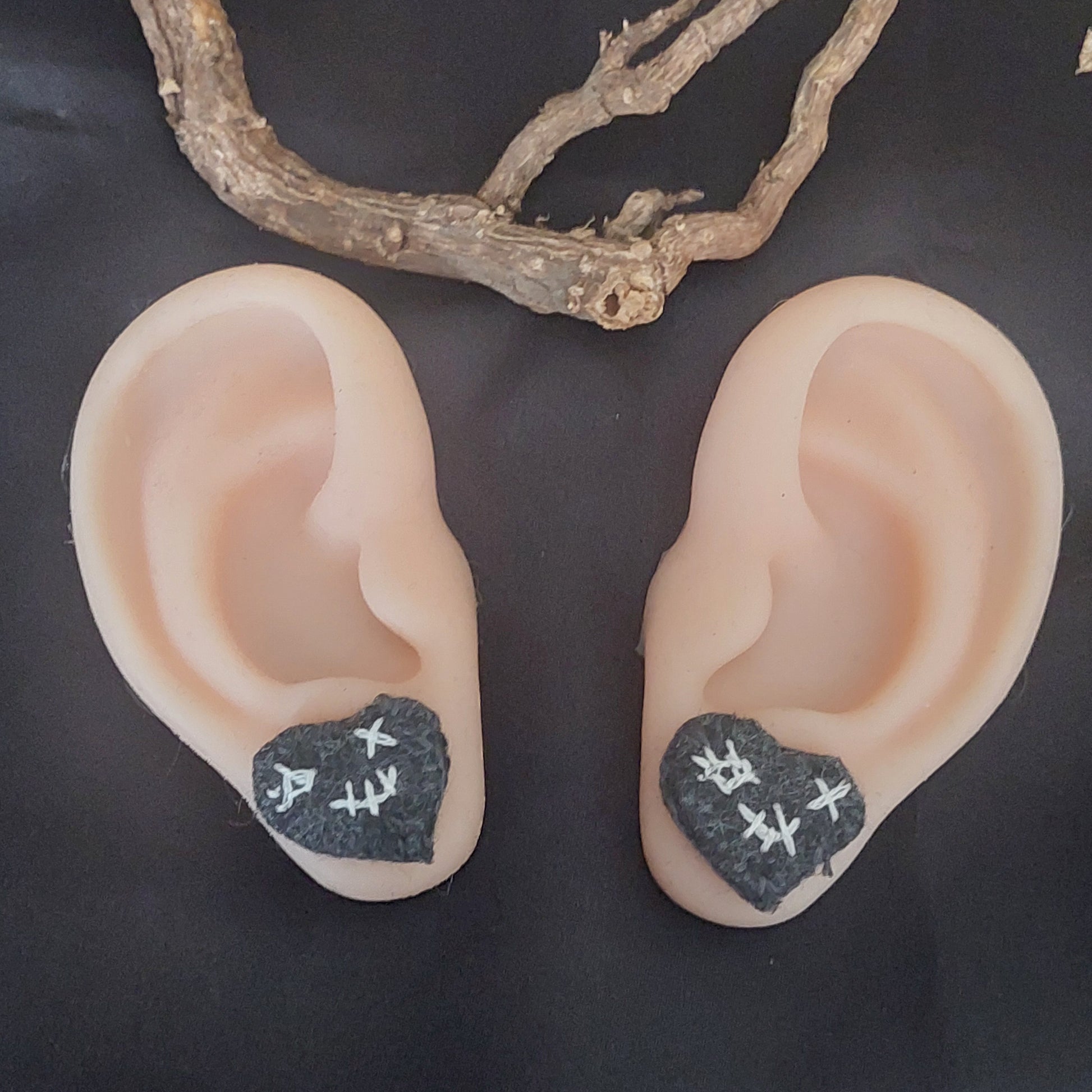 Gothic Broken Heart Stud Earrings – Minimalist Stoic Jewelry