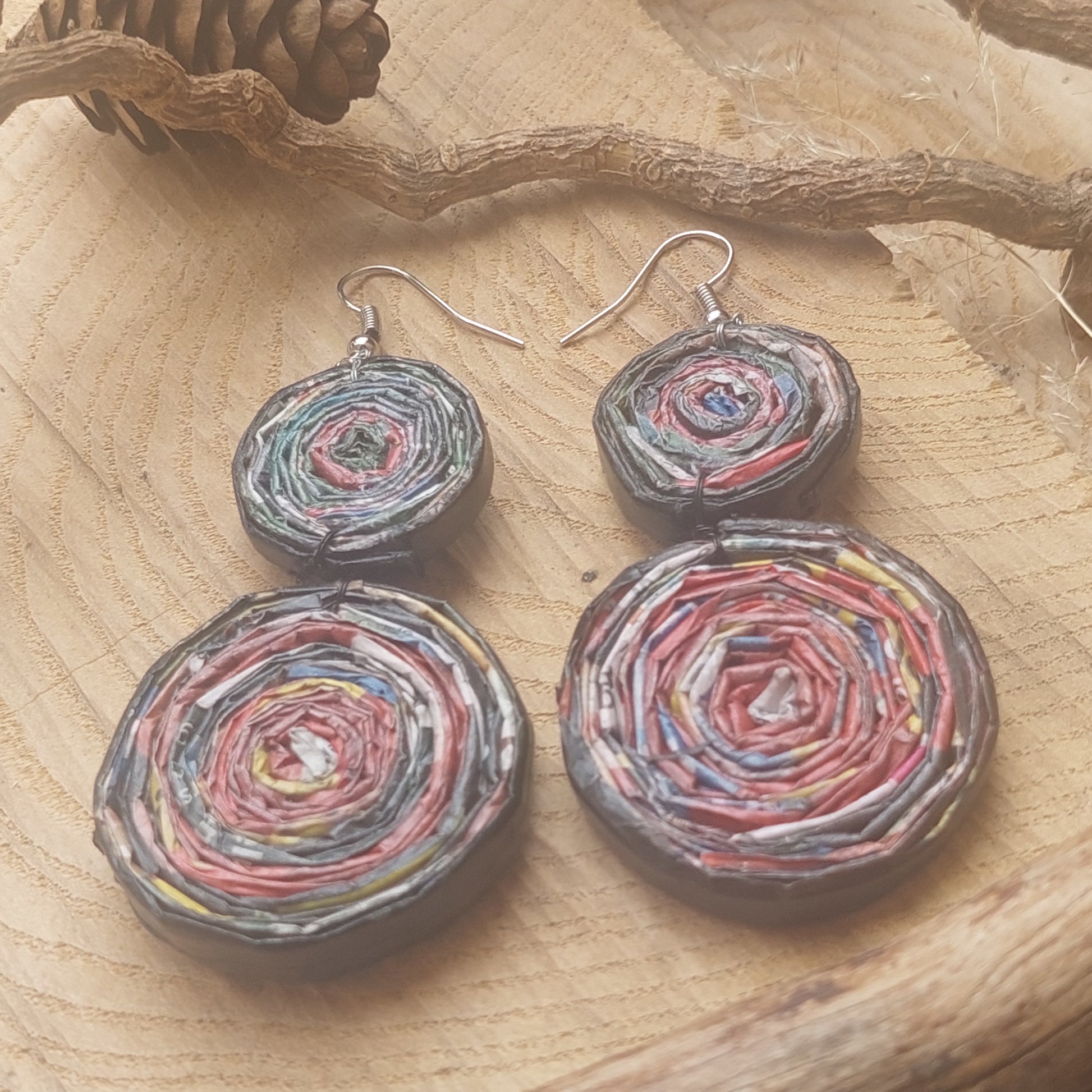 Sustainable paper earrings - unique handmade statement jewelry by Angelenade