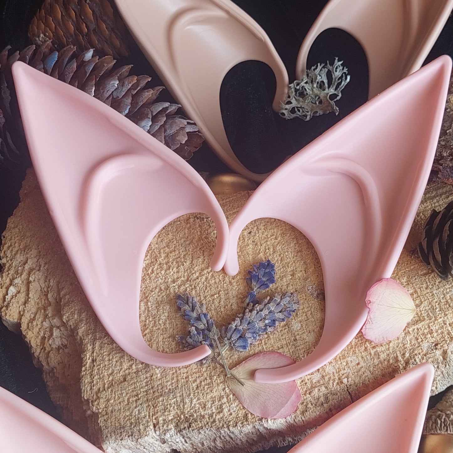 Elf Ear Cuffs Pink – Handmade Fantasy Ear Cuffs No Piercing, Angelenade