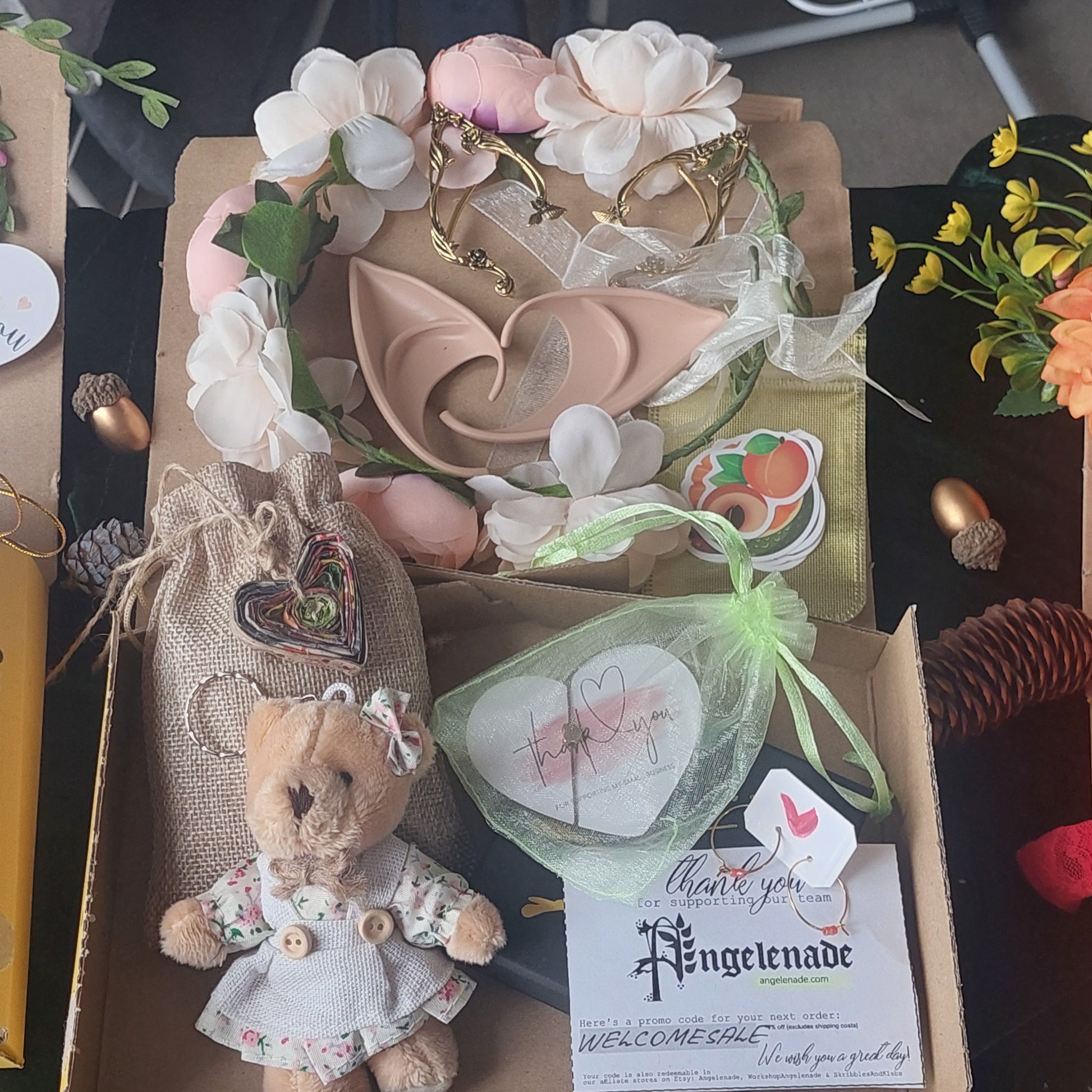 Fantasy mystery box with elf ear cuffs and fairy accessories – surprise gift set
