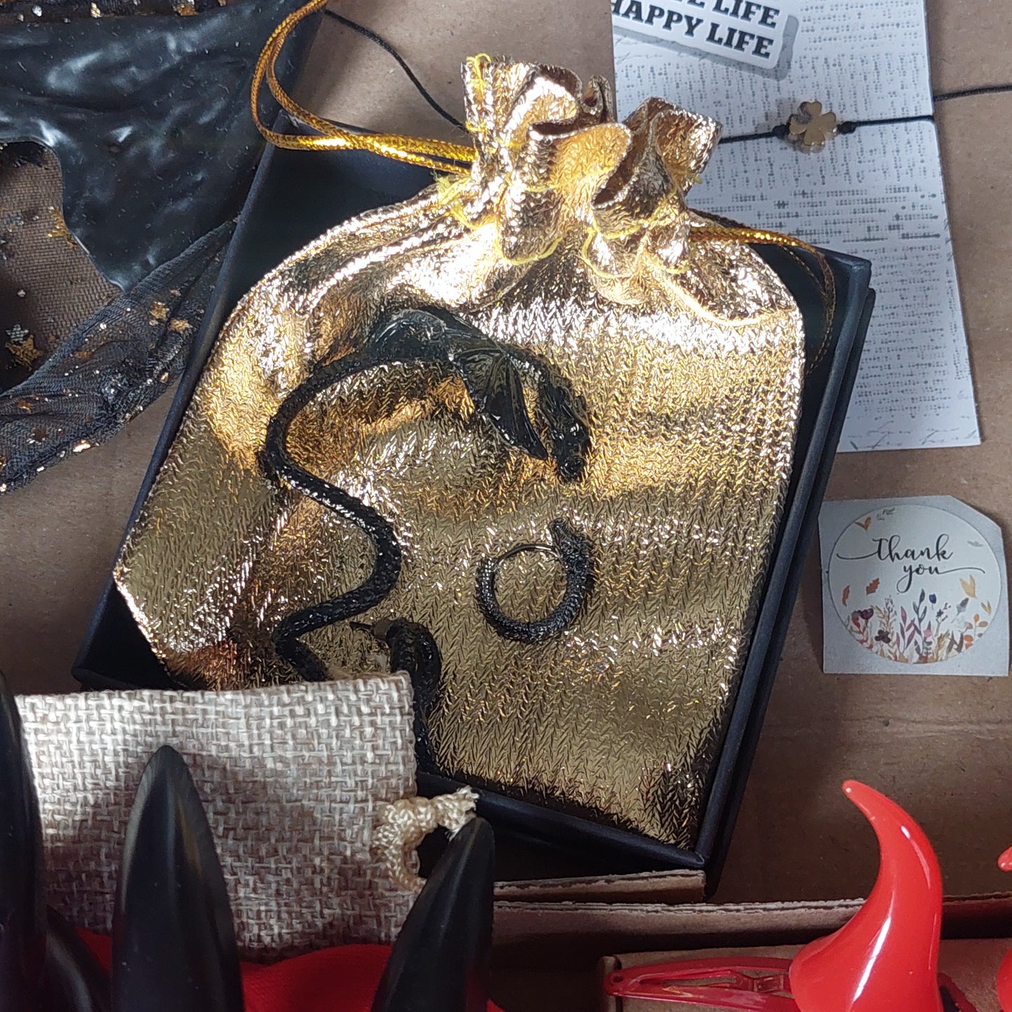 Dragon Mystery Box – Gothic Jewelry Set 5 Pcs | Ear Cuff, Earrings & Choker, Unique Gift
