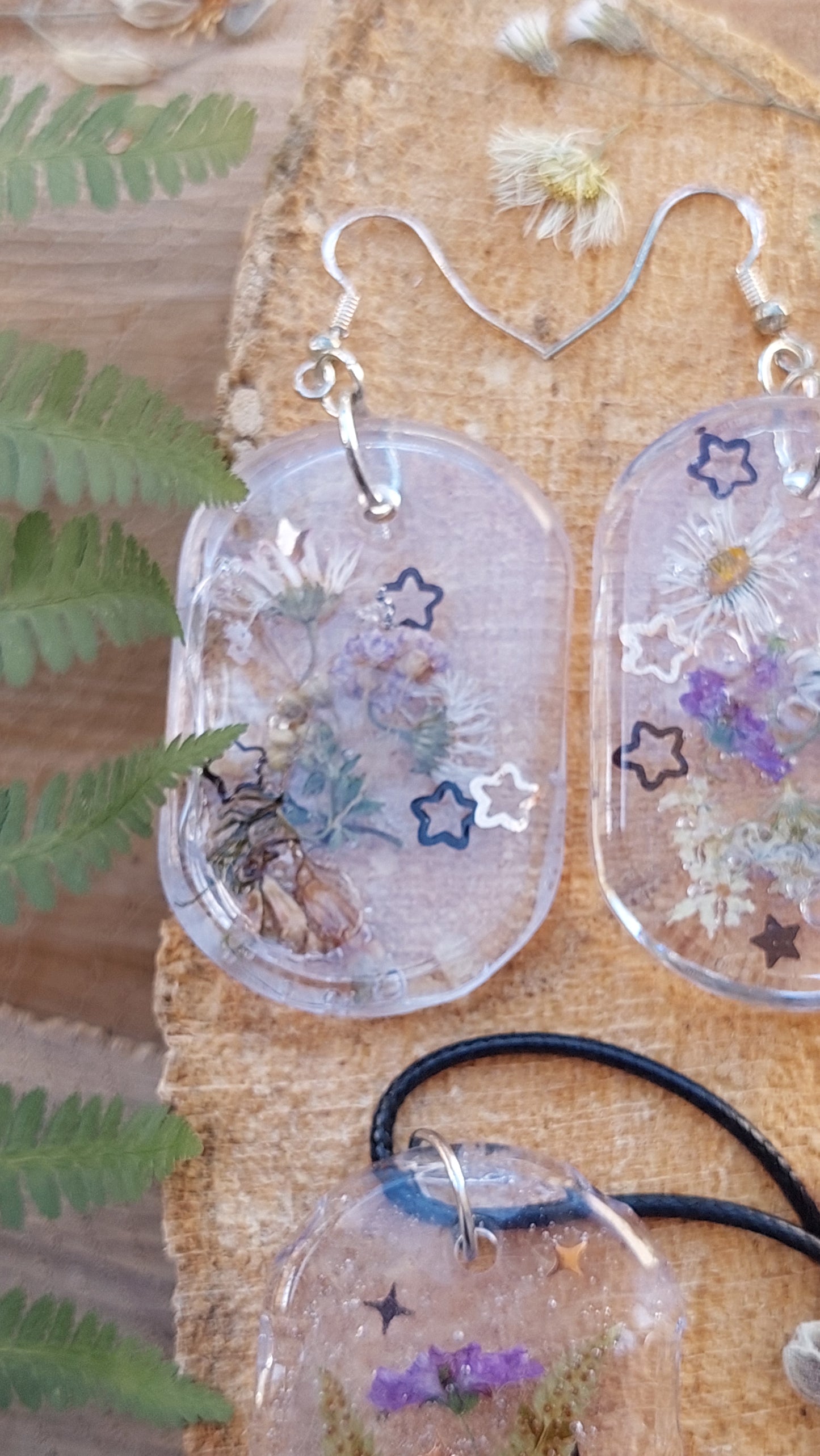 Handmade Earrings & Pendant Necklace, Botanical Gift for Her