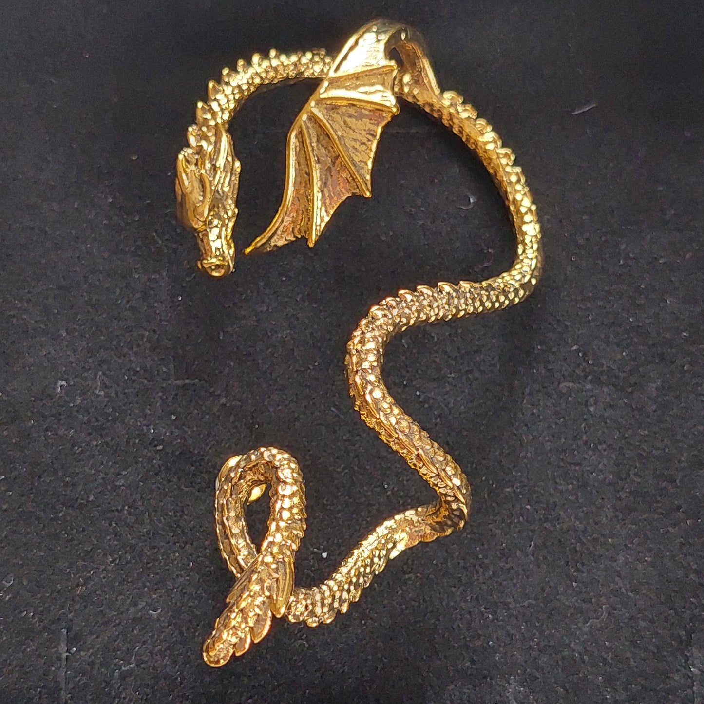 Dragon Ear Cuffs – Gothic Fantasy Jewelry in Gold, Silver & Black | Unique Cosplay Accessory & Gift for Him or Her
