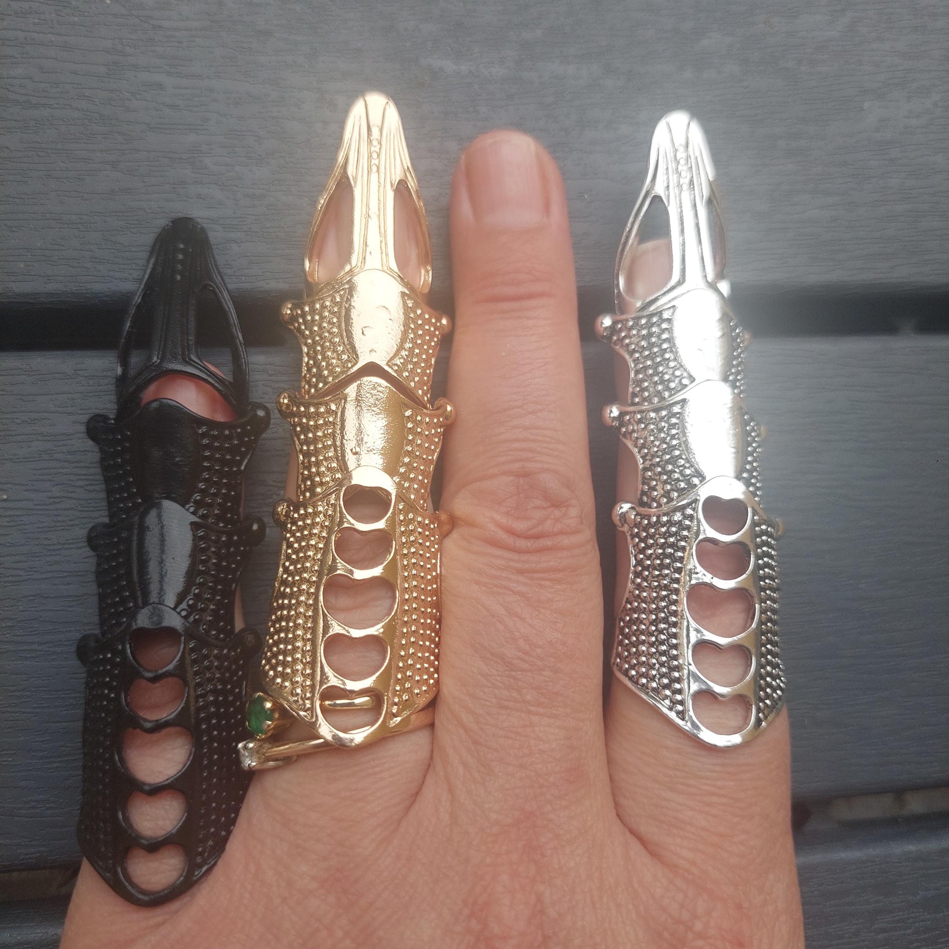 Black Claw Ring: Gothic Armor Ring Set - Fantasy Gift for Dark Souls Fans