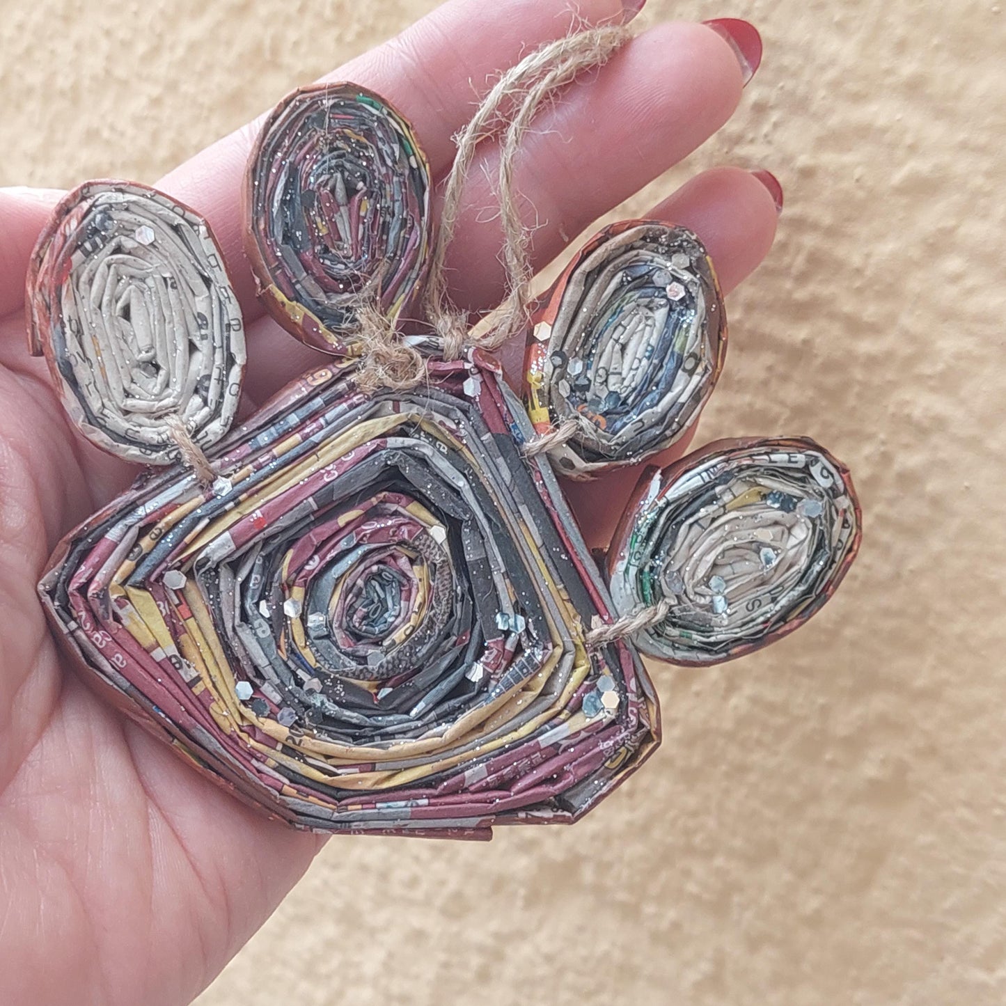 Upcycled Wall Art & Coaster Set - Eco-Friendly Handmade Gift - Paw & Flower Designs