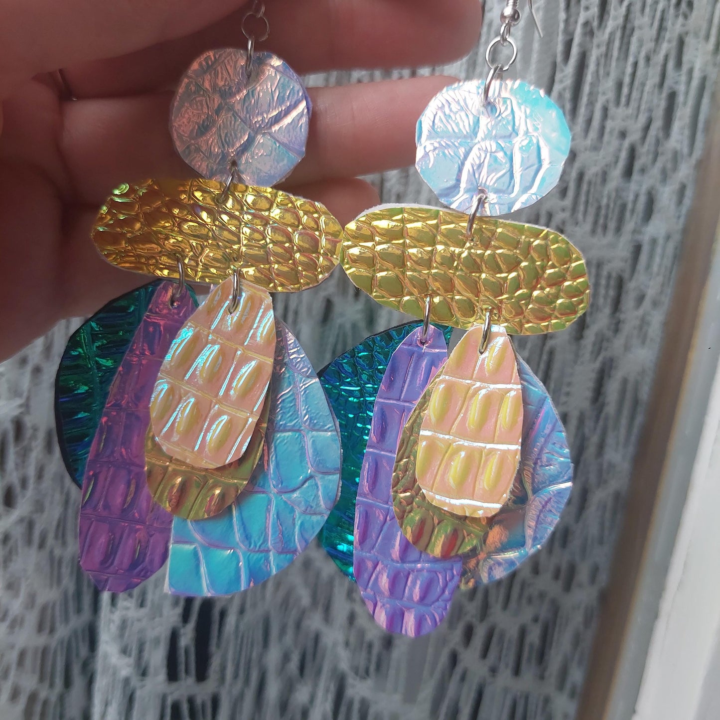 Lightweight Leather Earrings – Handmade Statement Jewelry Gift for Her | Sterling Silver Hooks | Boho Holiday Style