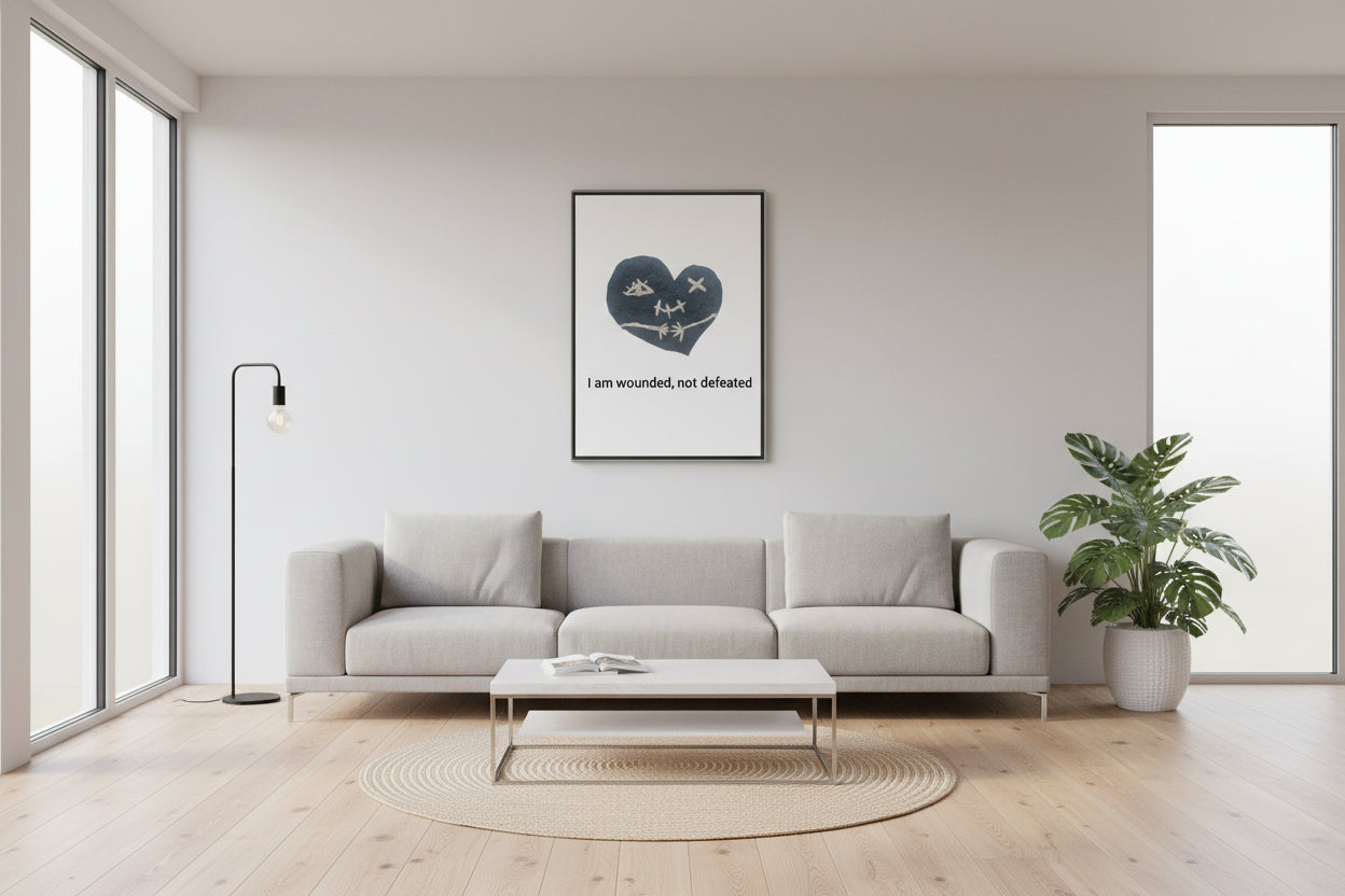Poster — Gothic Heart Stoic Wall Art, Dark Aesthetic Framed Print 50×70 cm Framed Poster