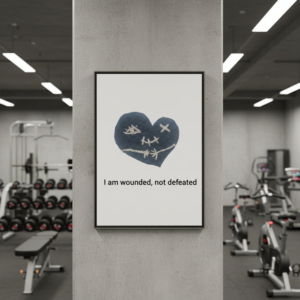 Poster Gothic Heart Stoic Wall Art, Dark Aesthetic Framed Print 50x70Stoic Wall Art
I Am Wounded, Not Defeated
50×70 cm Framed Poster