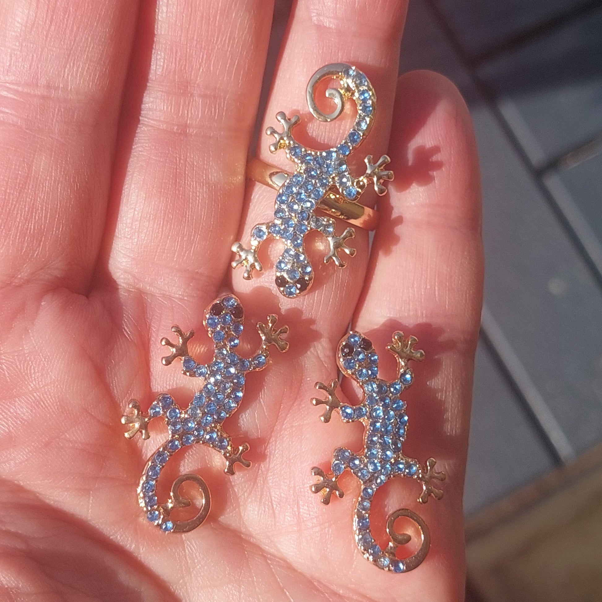 Vintage Eidechsen Schmuckset, Geschenk für Sie 