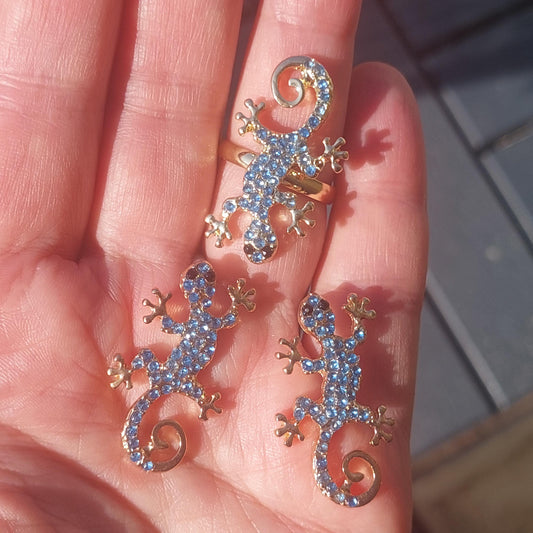 Vintage Eidechsen Schmuckset, Geschenk für Sie 