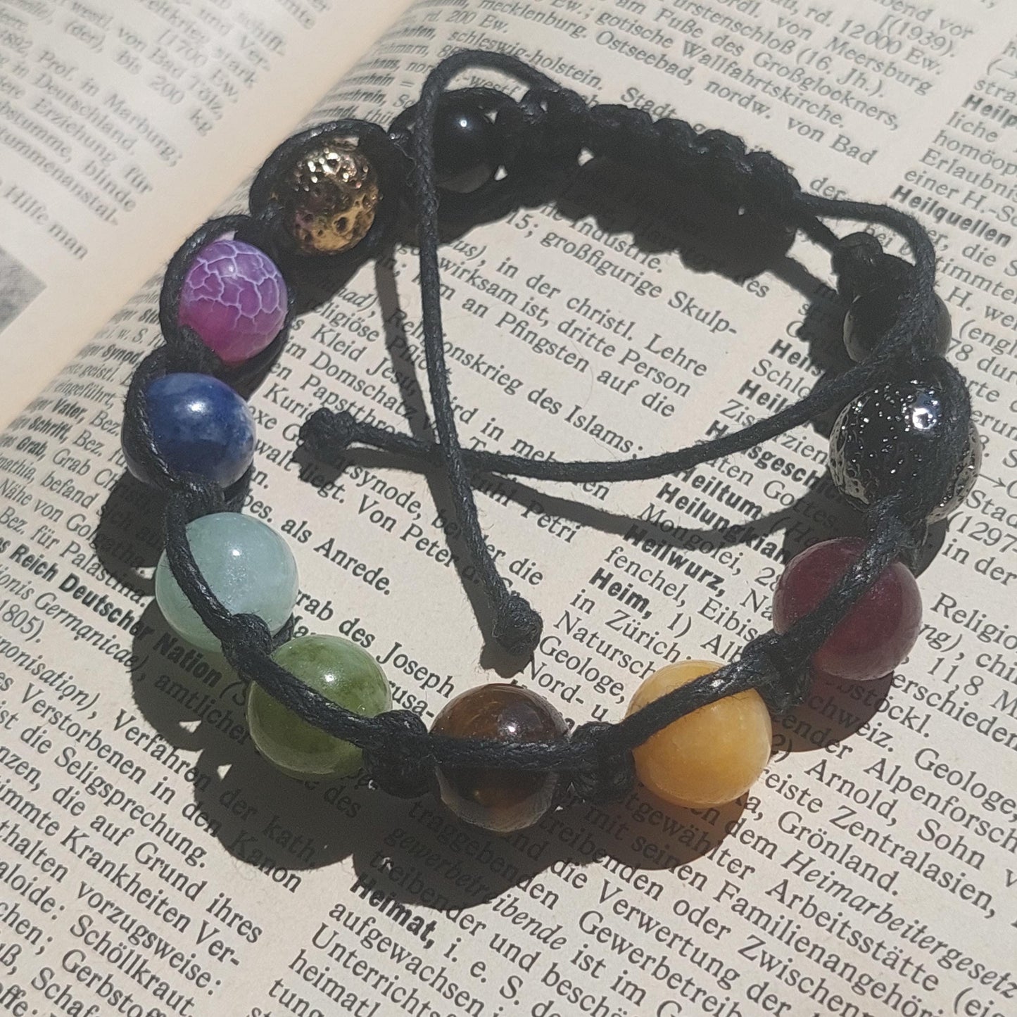 7 Chakra Healing Bracelet: Adjustable Gemstone Macrame Bracelet, Jewelry Gift for Her, for Him