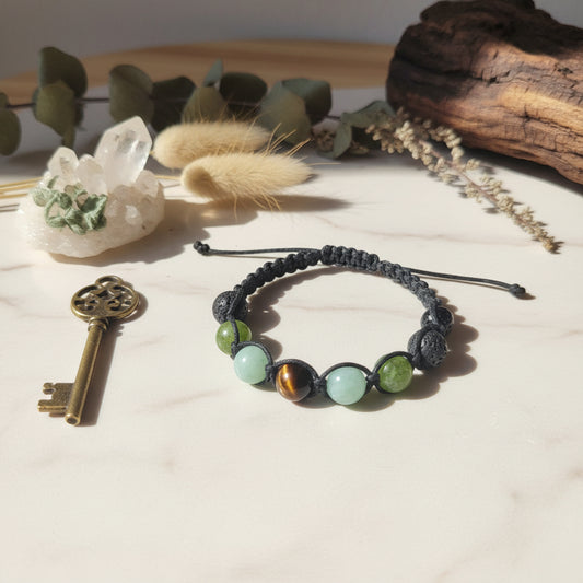Gemstone Macrame Bracelet: Unisex Adjustable Bracelet Gift for Her, for Him