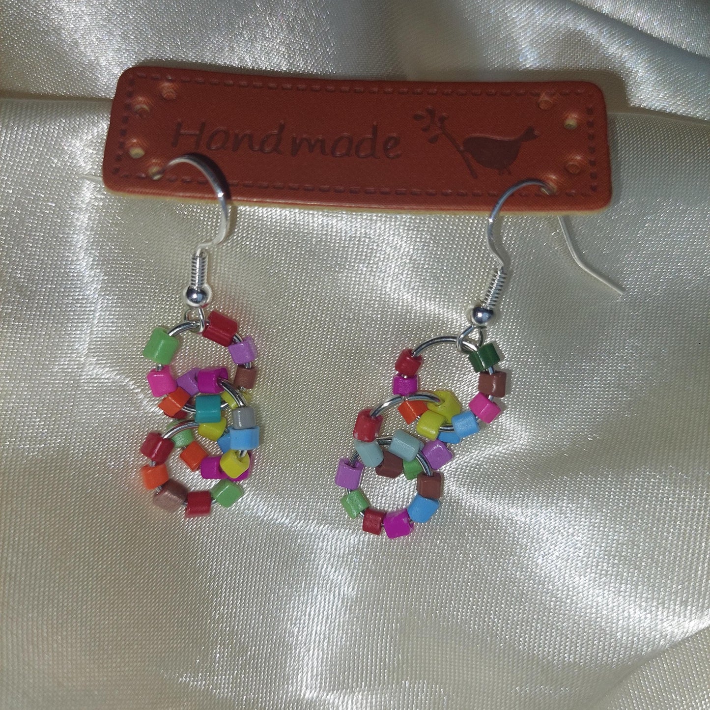 Boho-Style Handcrafted Colorful Beaded Earrings | 925 Silver Hooks | Unique Dangle Jewelry Gift for Women