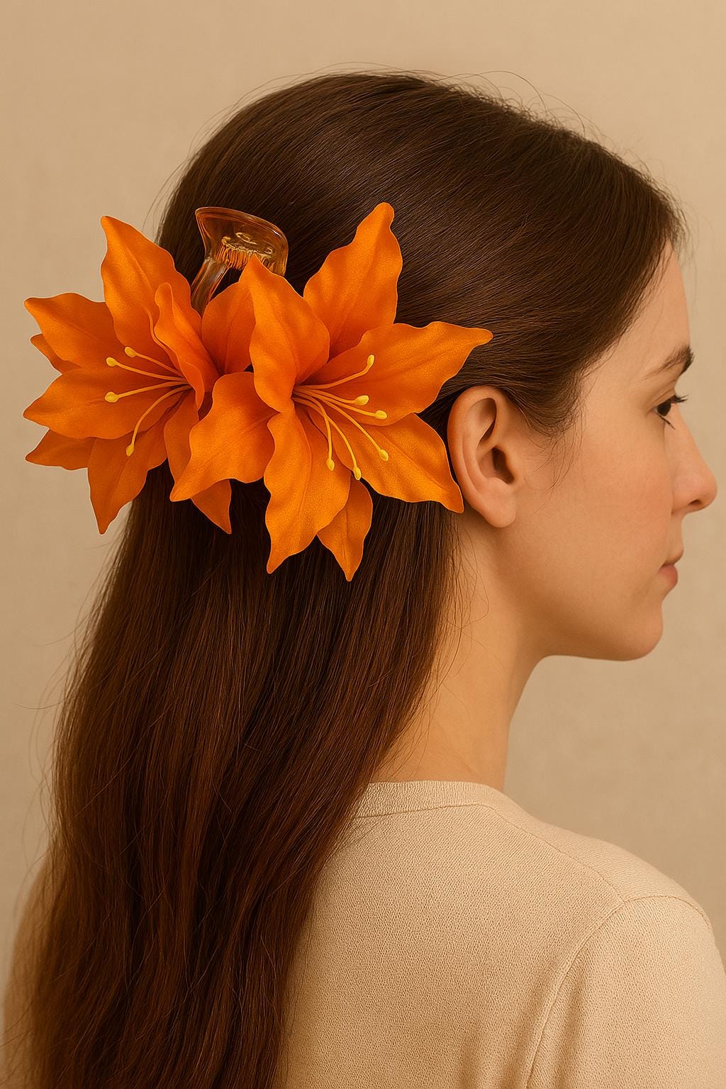 Elven Fairy Set, Flower Hair Claw Clip, Elven Fairy Ear Cuffs, Gift for Her