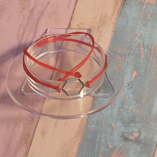 Adjustable Hexagon Macrame Bracelet – Minimalist Unisex Jewelry for Balance, Harmony & Nature-Inspired Gifts