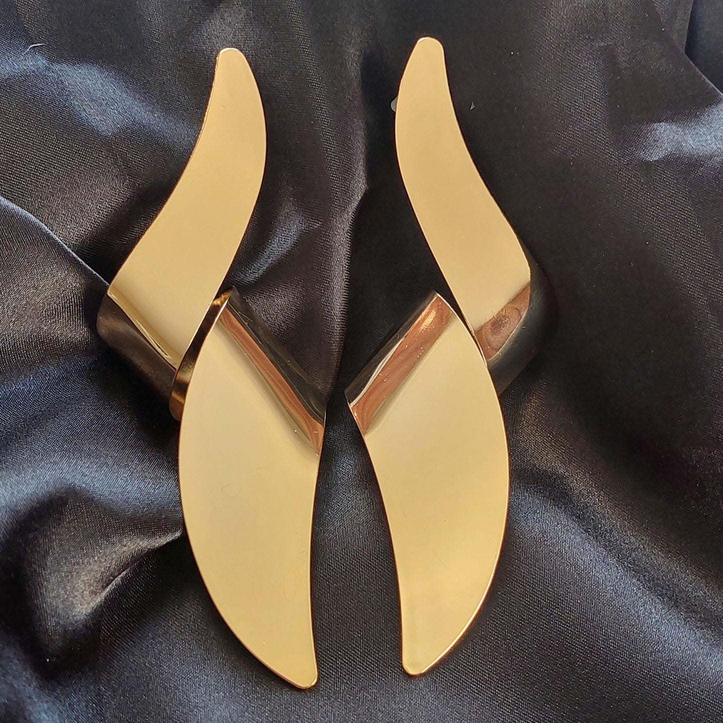 Voluminous Gold Statement Earrings – Red Lightning Bolt Dangle, Stylish Gothic Jewelry Gift for Her