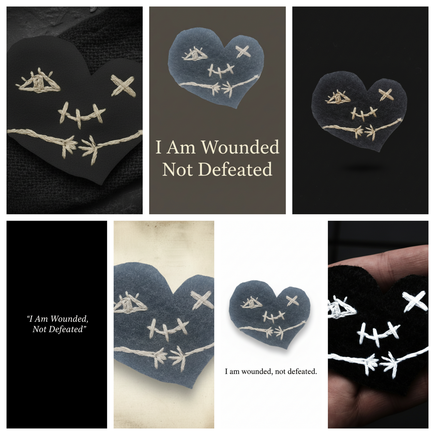 Stoic Dark gothic phone wallpapers featuring a stitched heart inspired by stoic philosophy and Marcus Aurelius. Minimal, emotional, high-resolution digital download.