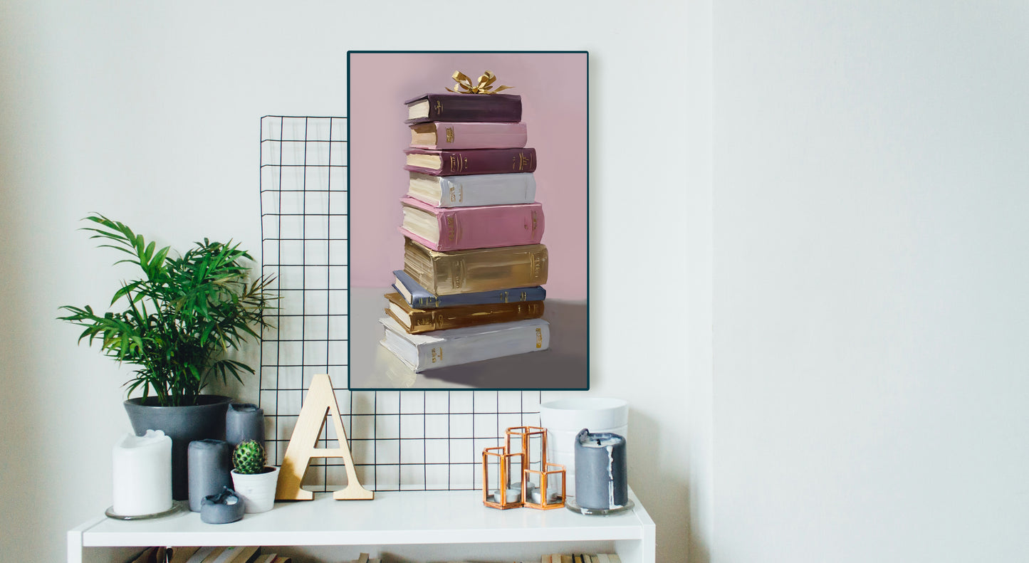 Bold Book Lover’s Wall Art , Aesthetic Digital Prints for Living Room, Apartment Decor, Gift