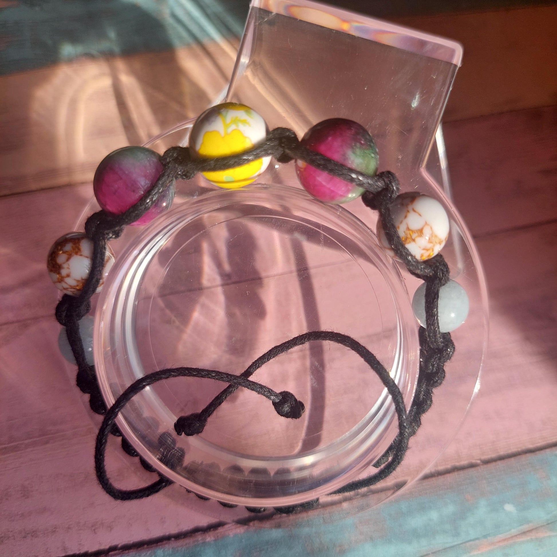 Macrame Bracelet Aquamarine, Turquoise, Handmade Gemstone Bracelet, Gift for Her, for Him