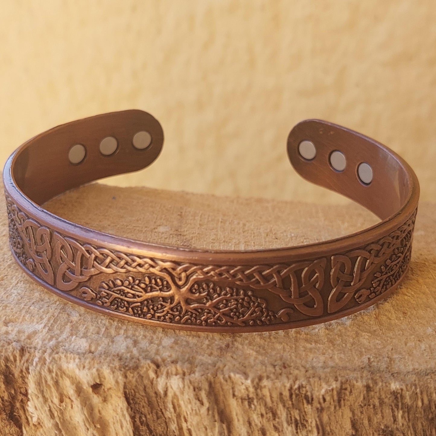 Copper Bracelet Magnetic Healing Bracelet - Engraved Retro Wellness Gift for Men and Women